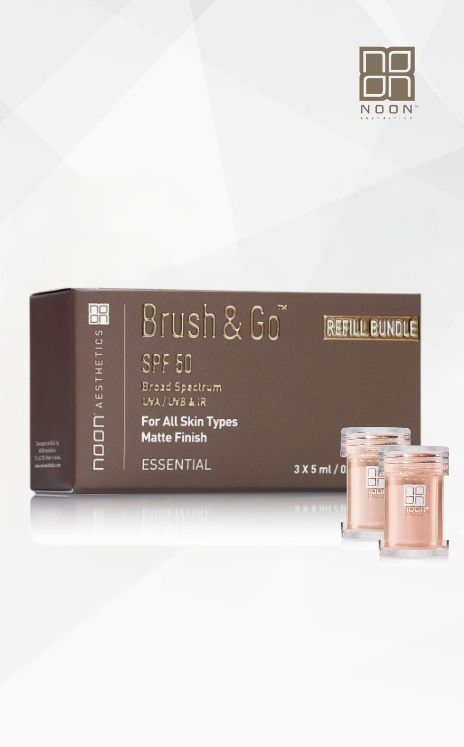 Noon Brush&Go apsauga nuo saulės SPF50 papildymas visų tipų odai