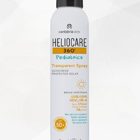 Heliocare 360 Pediatrics Transparent purškiama apsauga nuo saulės vaikams SPF 50+, 200 ml