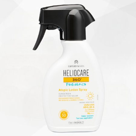 Heliocare 360 Pediatrics purškiama apsauga nuo saulės atopinei vaikų ir kūdikių kūno odai SPF 50, 250 ml