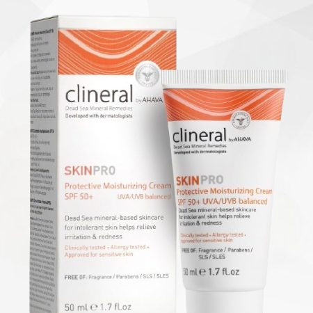 Ahava Clineral Skinpro apsauginis drėkinamasis kremas SPF 50, 50 ml