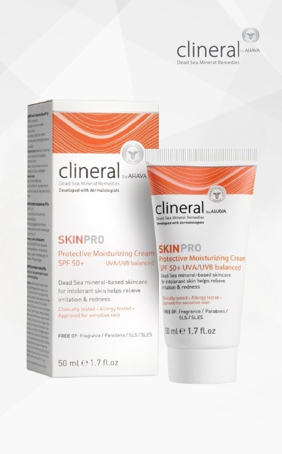 Ahava Clineral Skinpro apsauginis drėkinamasis kremas SPF 50, 50 ml Ahava Clineral Skinpro apsauginis drėkinamasis kremas SPF 50, 50 ml