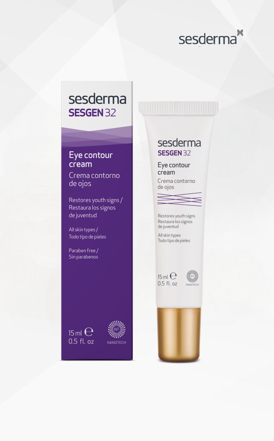 Sesderma Sesgen 32 jauninantis akių kontūro kremas, 15 ml Sesderma Sesgen 32 jauninantis akių kontūro kremas, 15 ml