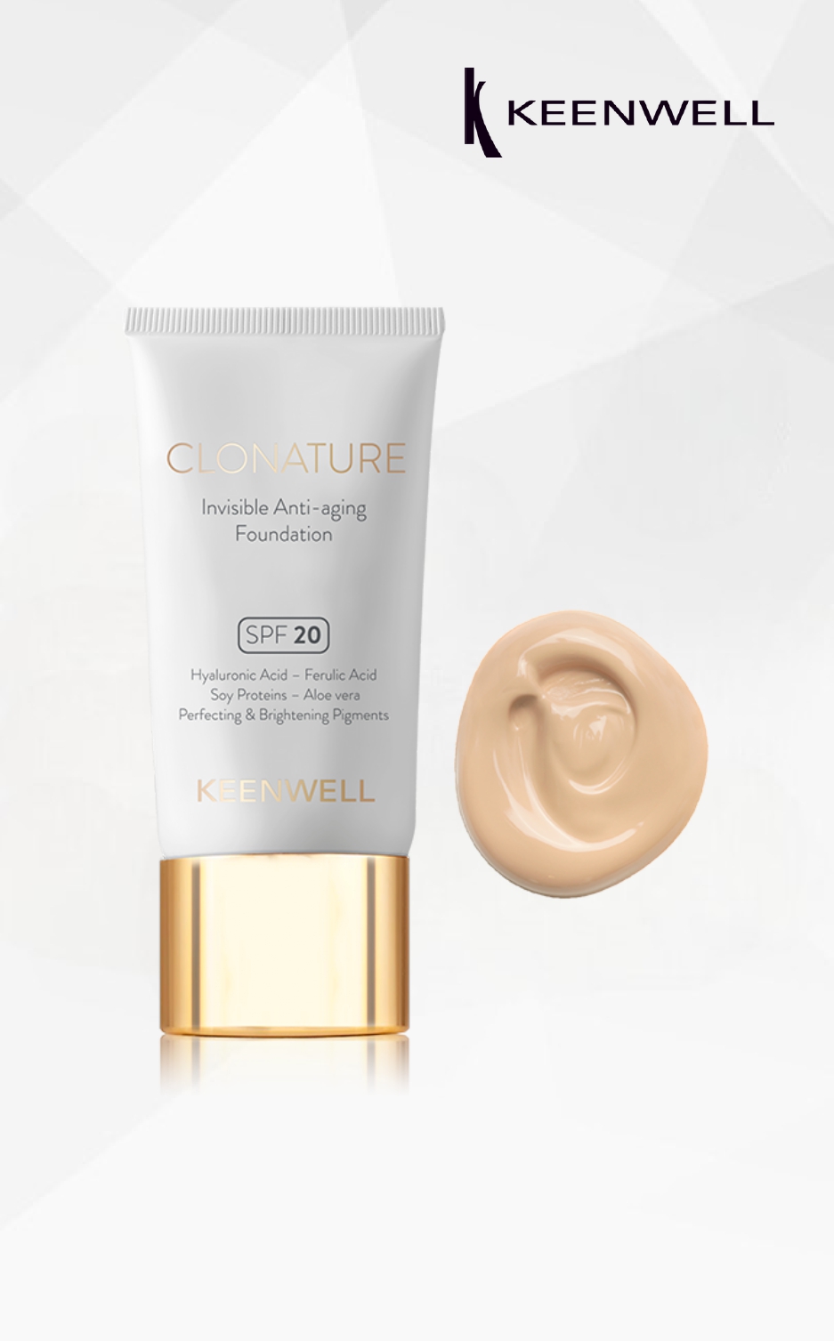Keenwell Clonature jauninantis makiažo pagrindas, 30 ml (nr.1) Keenwell Clonature jauninantis makiažo pagrindas, 30 ml (nr. 1)