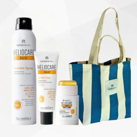 Heliocare nuo saulės rinkinys + vasariškas krepšys